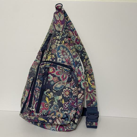 Vera Bradley X Disney Sling Backpack Bag Sensational Six Paisley Mickey Friends - Picture 1 of 16